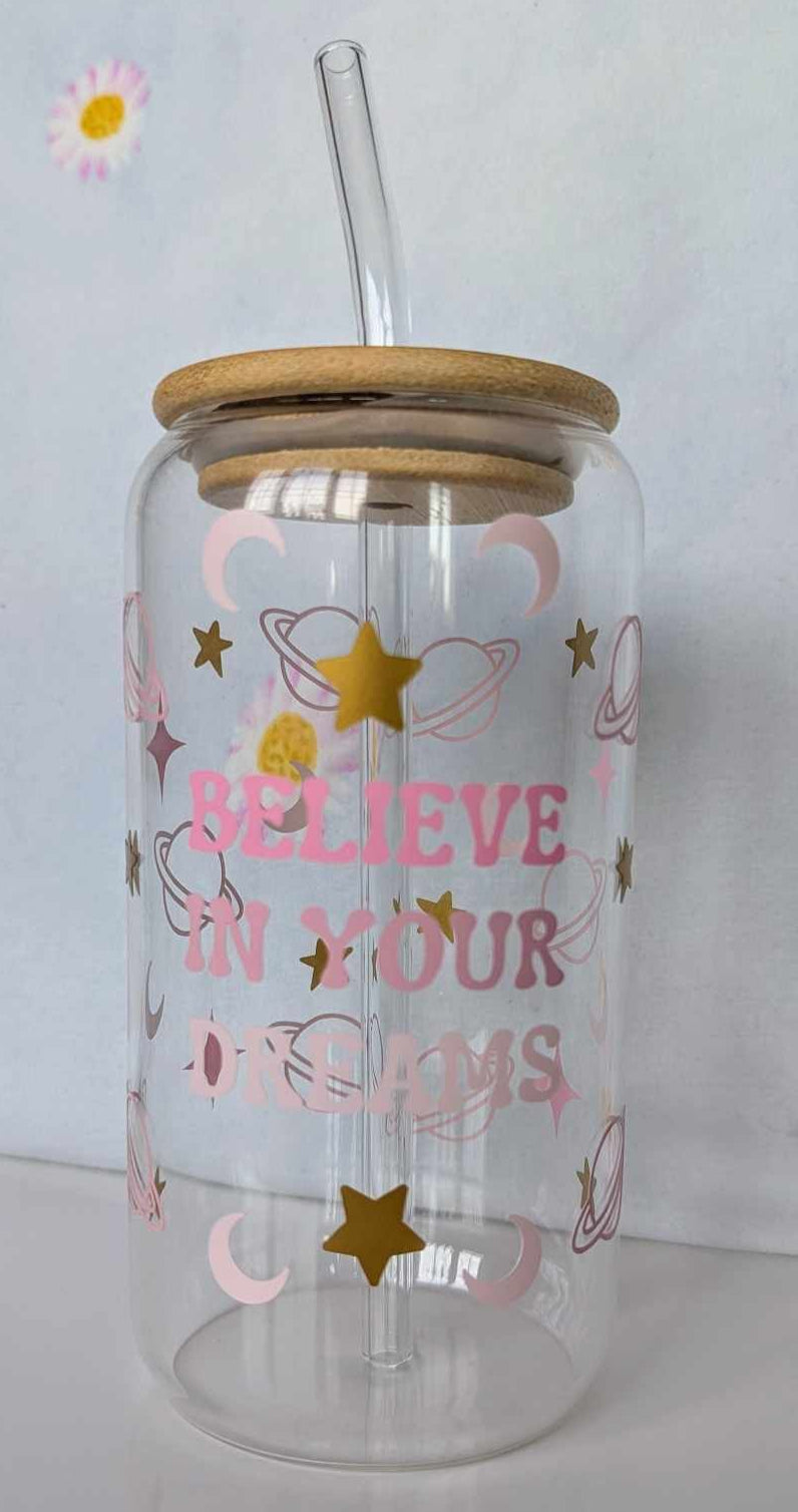 Believe In Your Dream Glass Can, 16oz