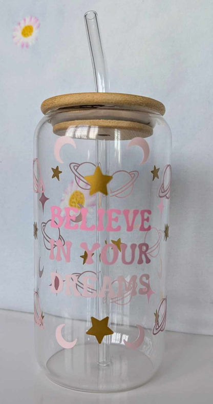 Believe In Your Dream Glass Can, 16oz