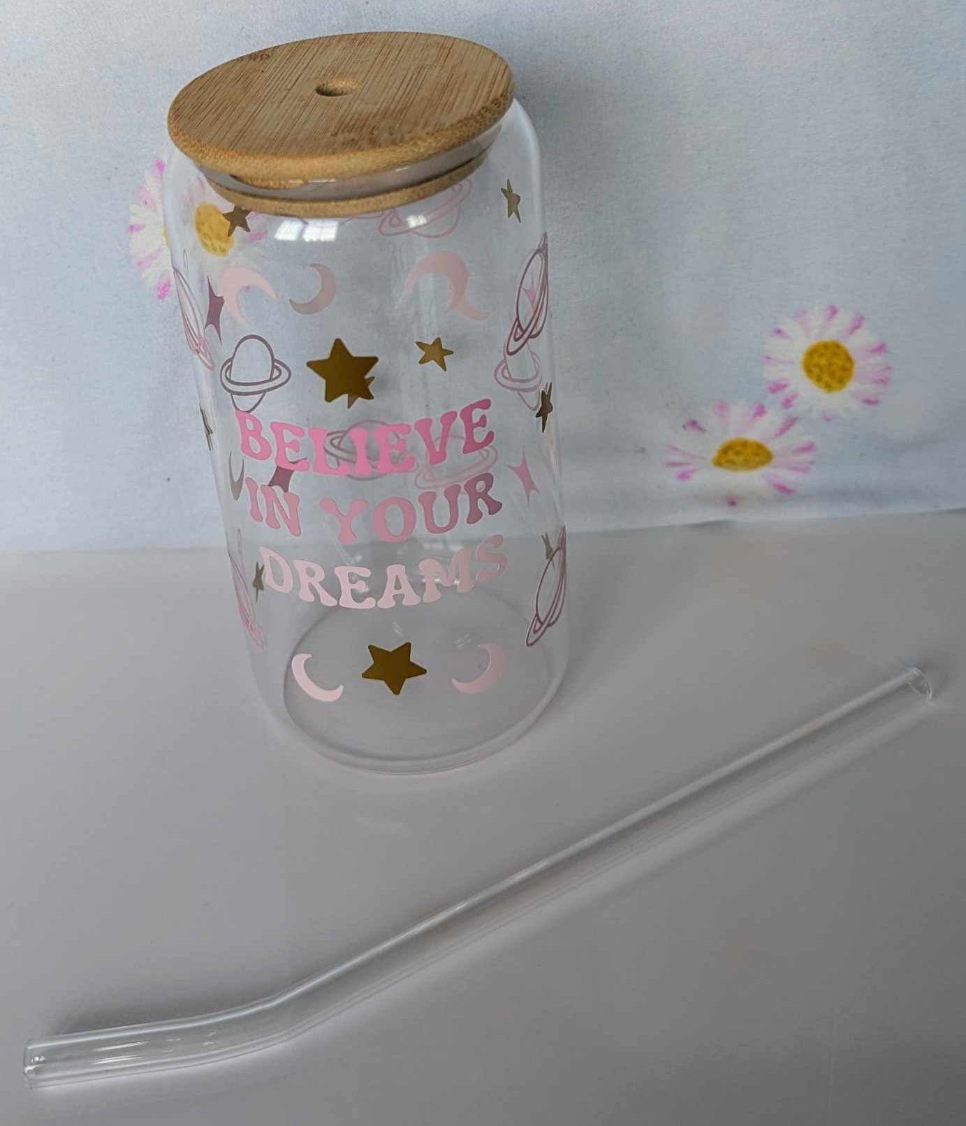 Believe In Your Dream Glass Can, 16oz