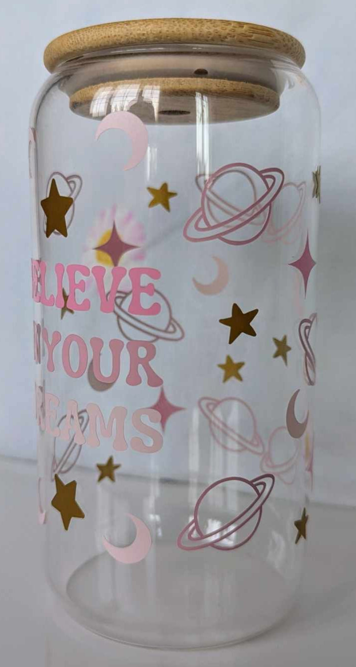 Believe In Your Dream Glass Can, 16oz